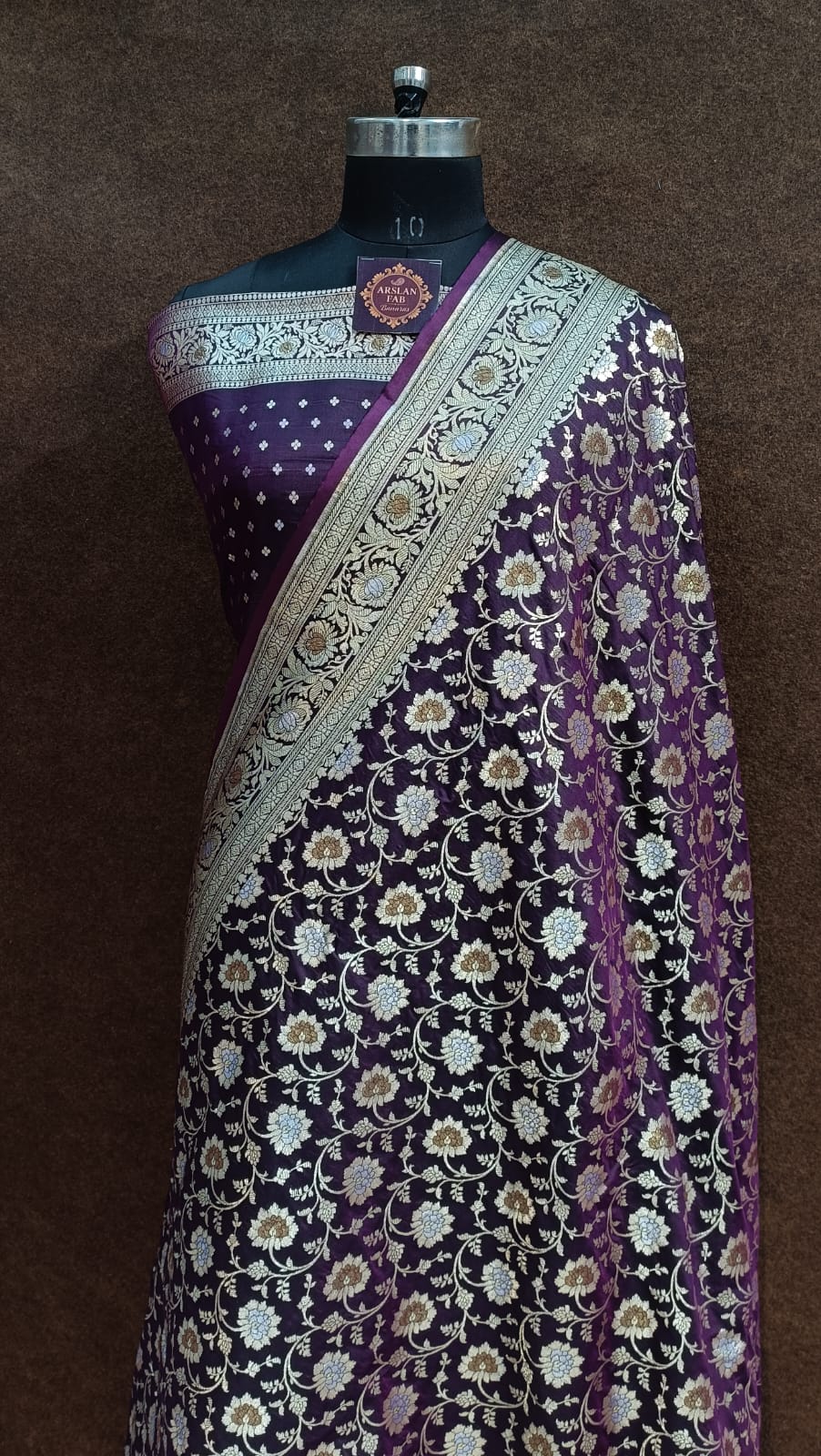 Navy Blue Semi Silk multi meena
