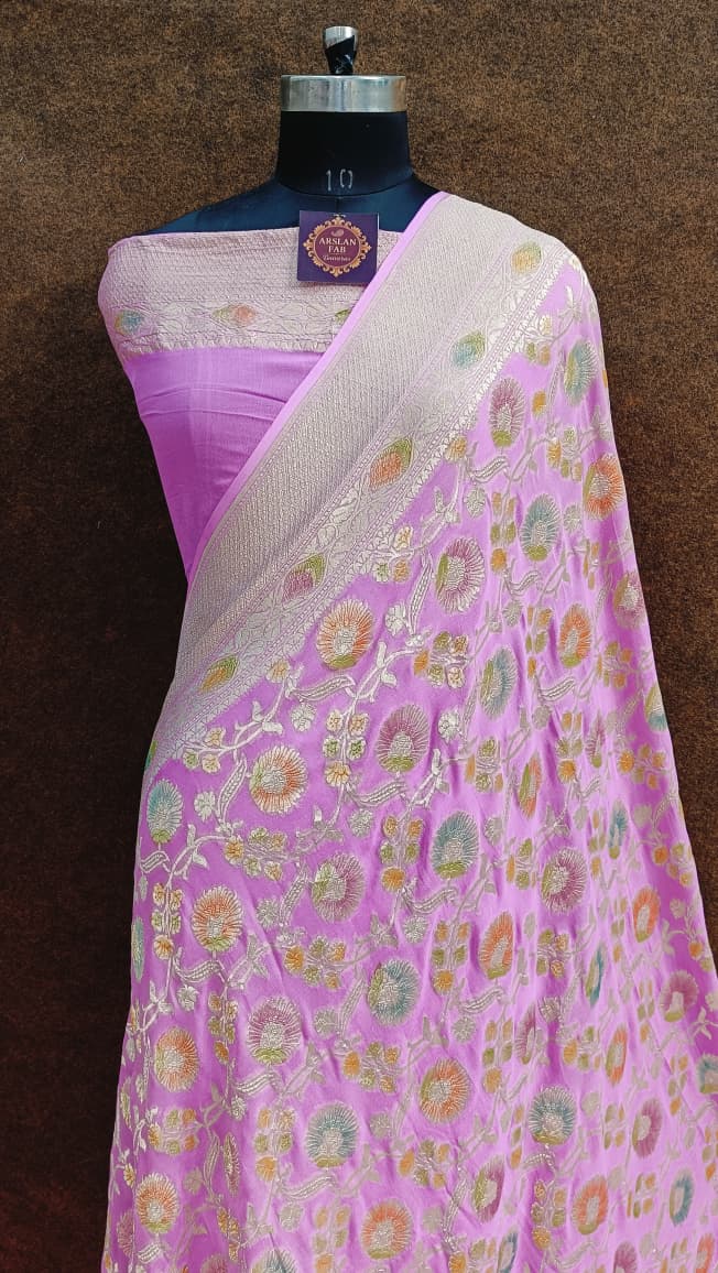 Elegant Floral Banarasi Georgette Saree