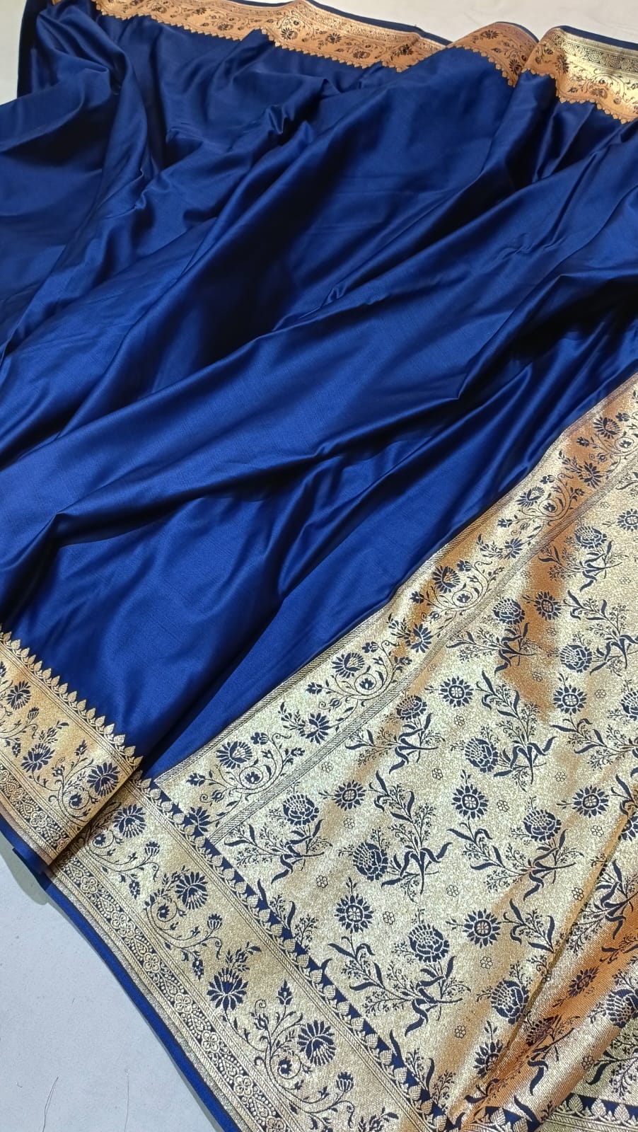 Royal Blue Silk Saree Mashru