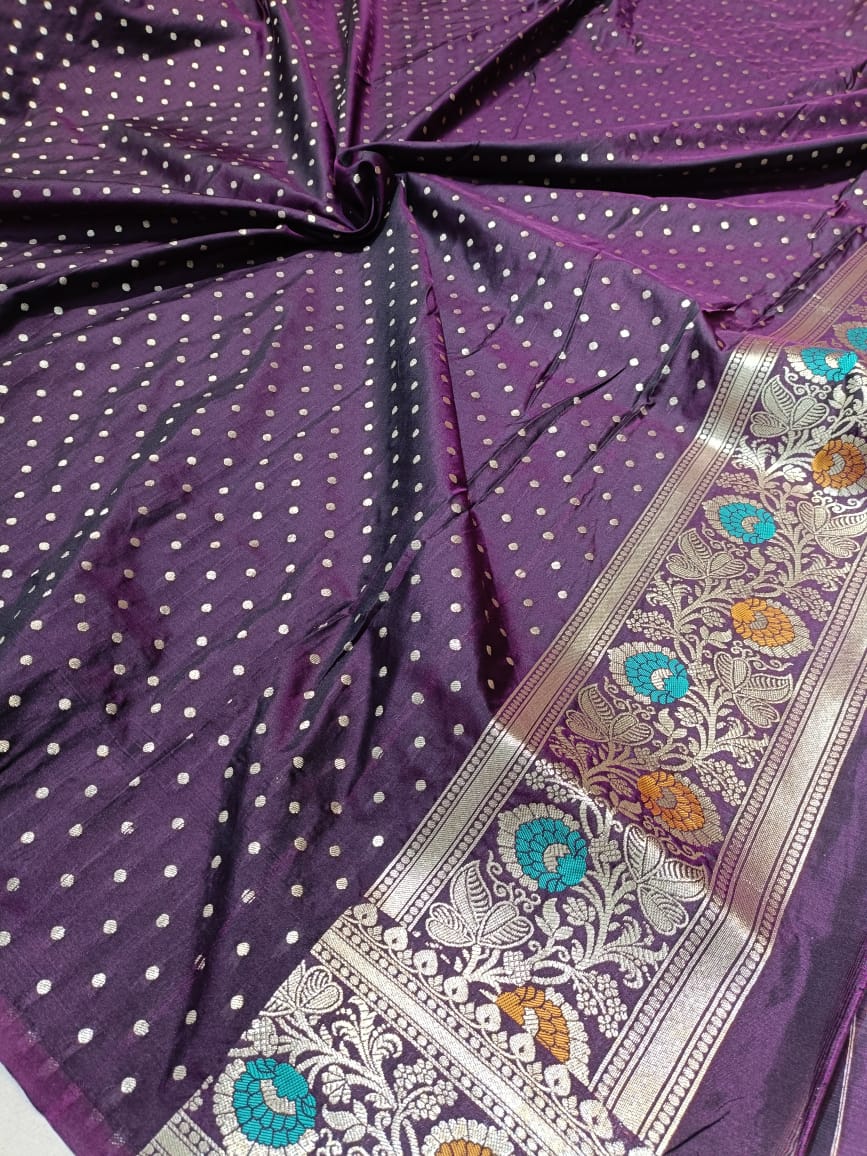 Purple Banarasi Silk Saree
