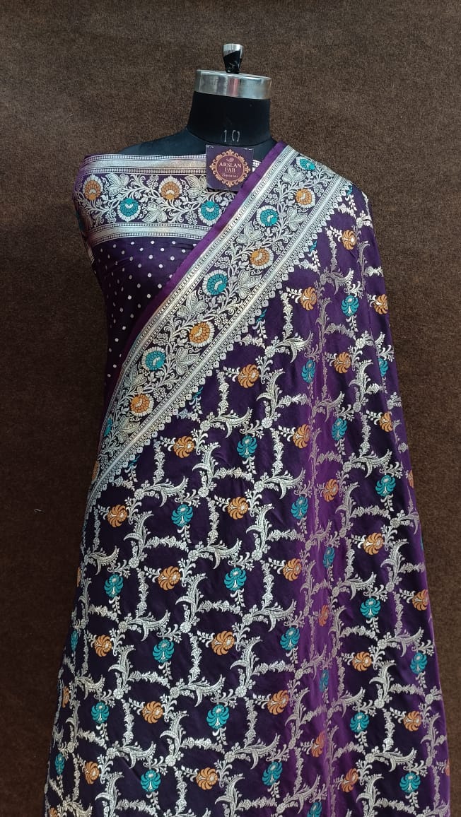 Purple Banarasi Silk Saree