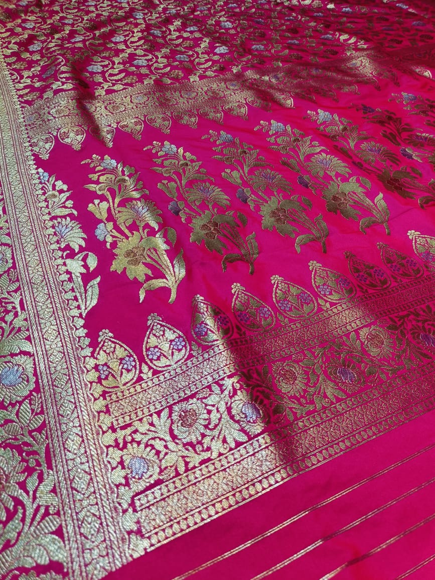 Dark Pink Paori Silk Saree