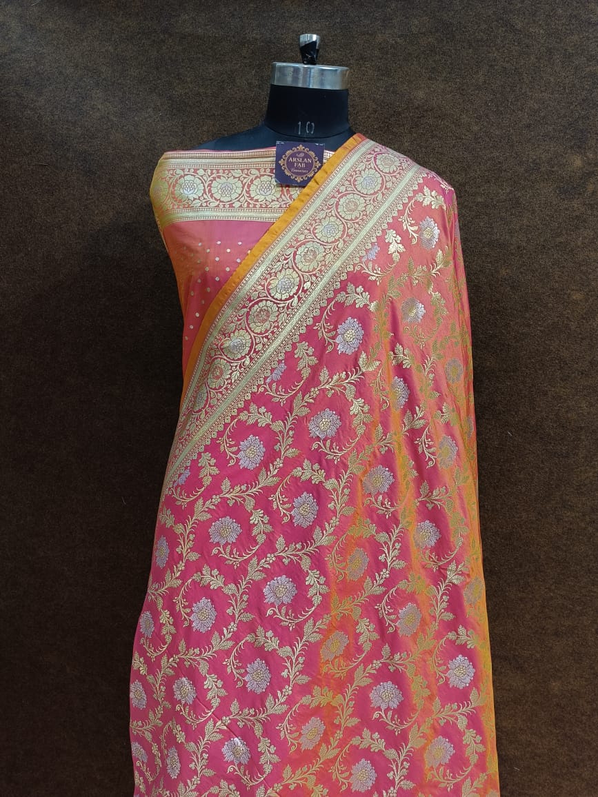 Traditional Pink Banarasi Saree