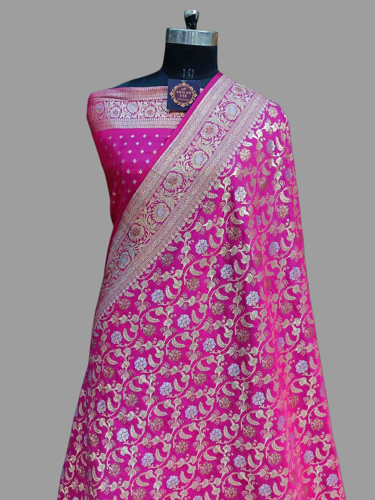 Dark Pink Paori Silk Saree