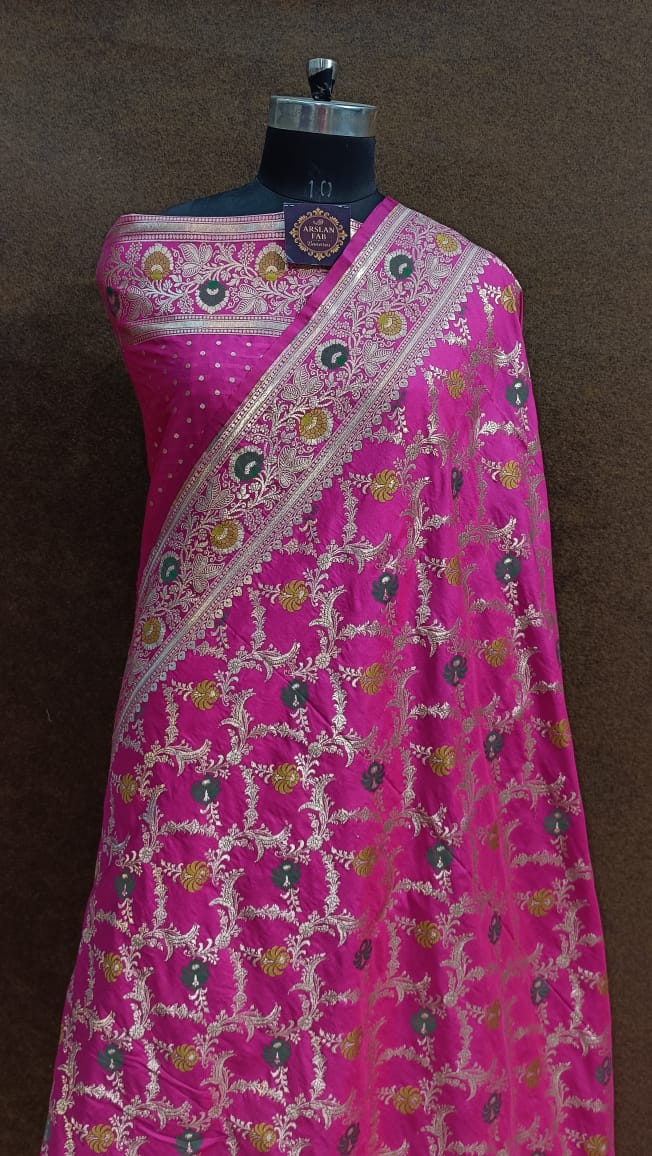 Pink Banarasi Silk Saree