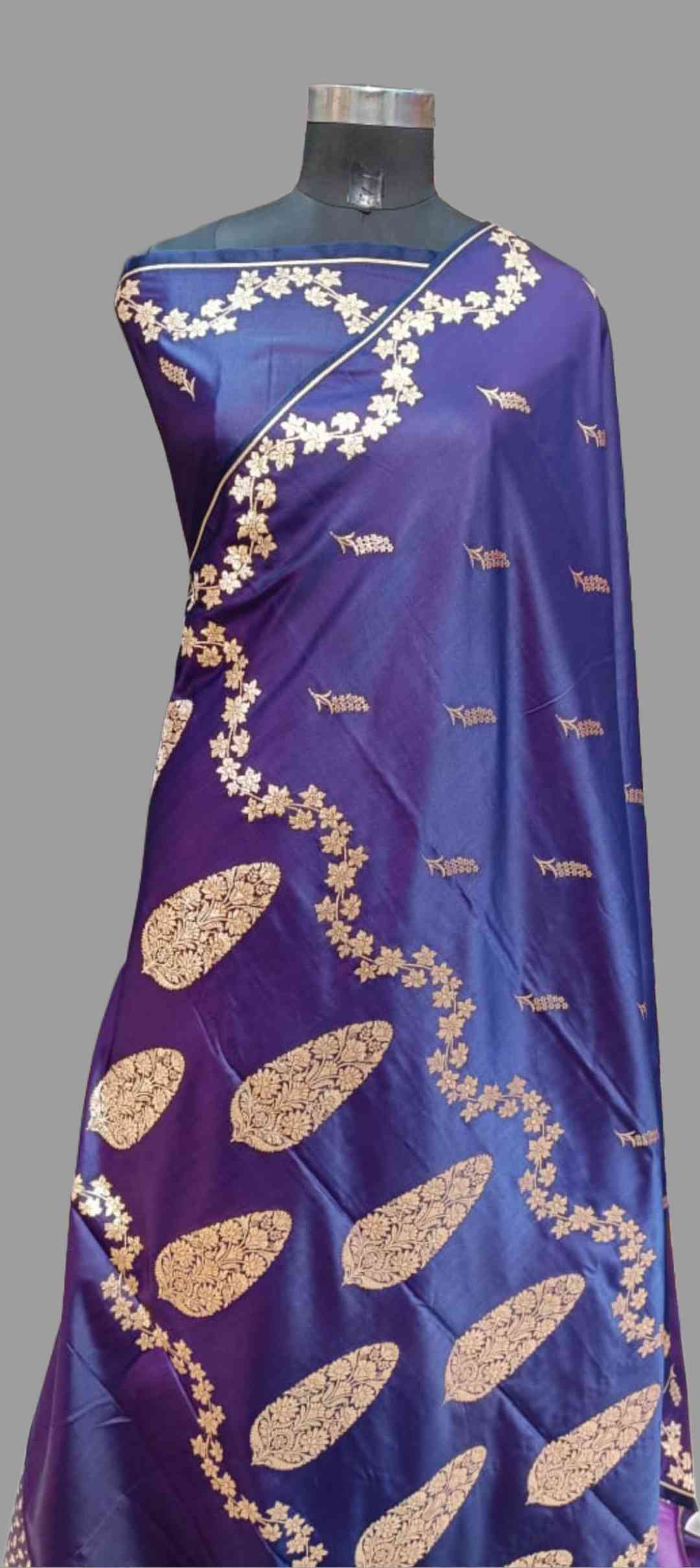 Elegant Blue Satan Saree