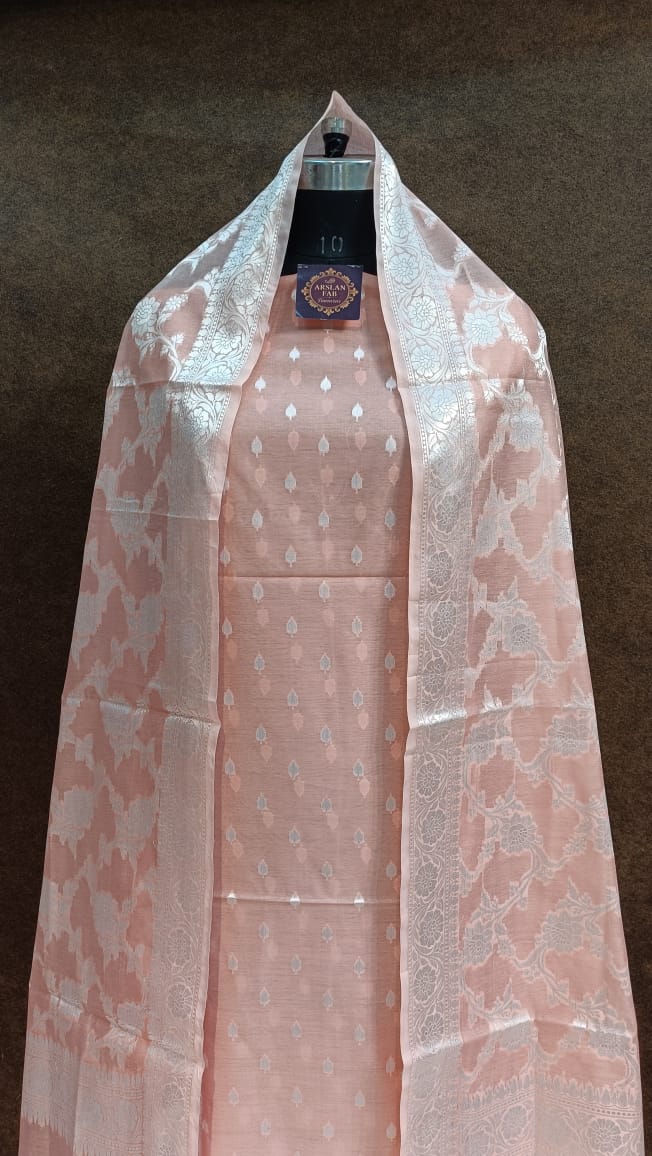Peach Banarasi Suit Set