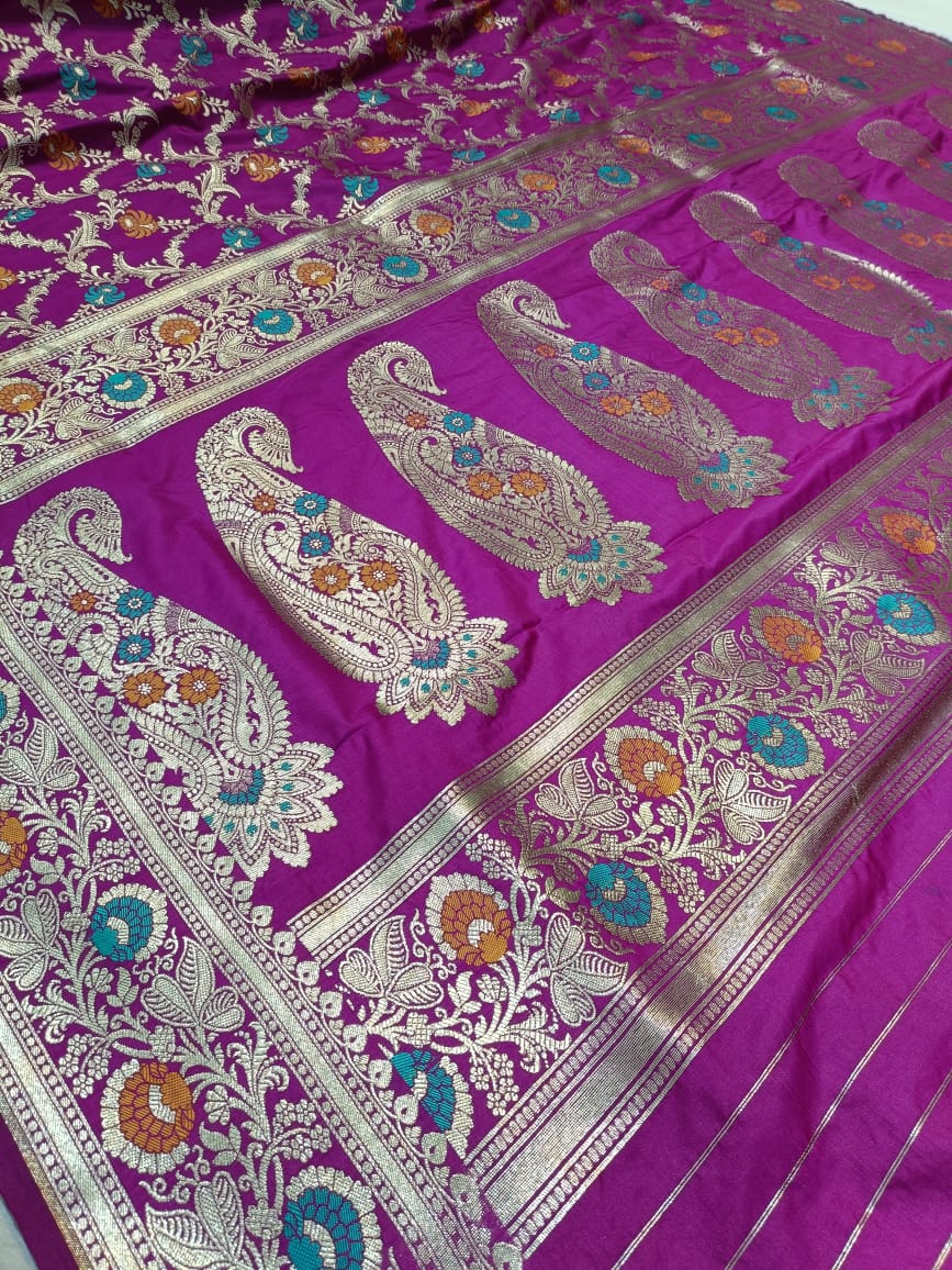 Purple Banarasi Saree