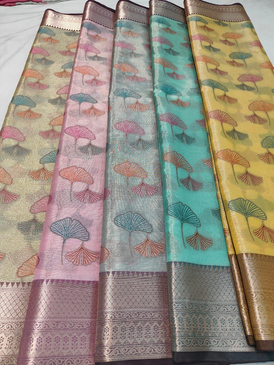 Silk Saree with Copper Border
