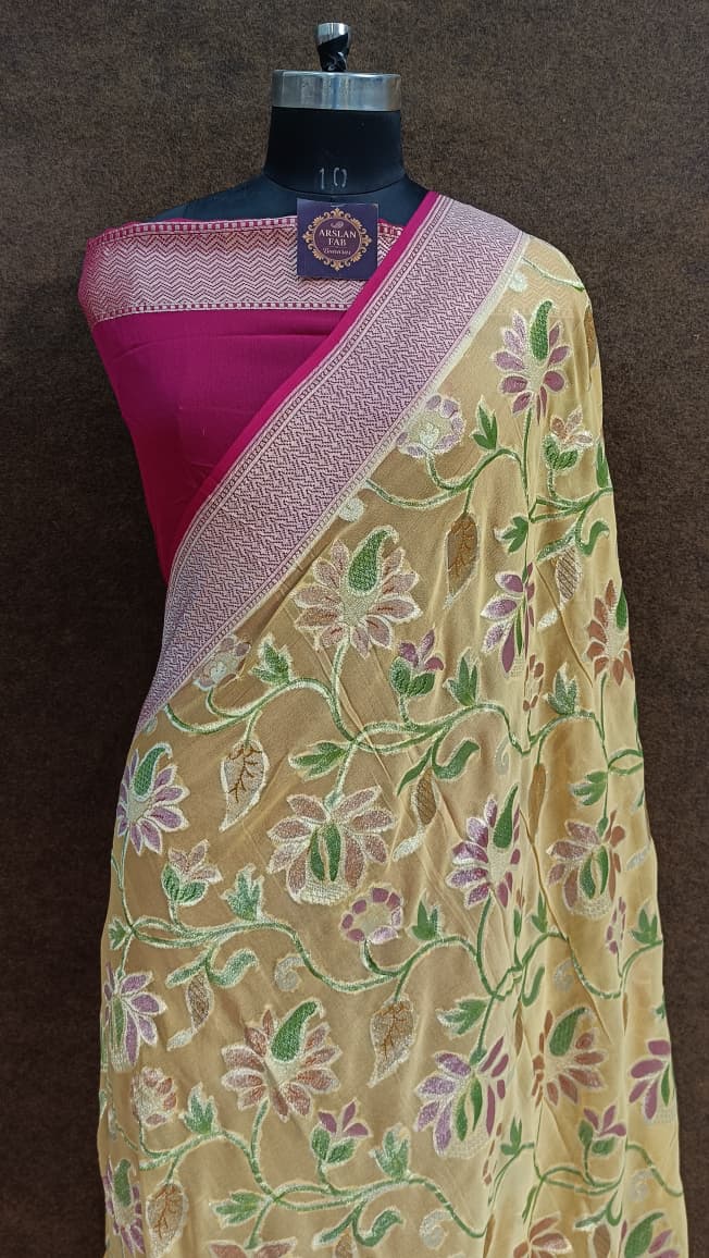 Banarasi Georgette Floral Designer Saree