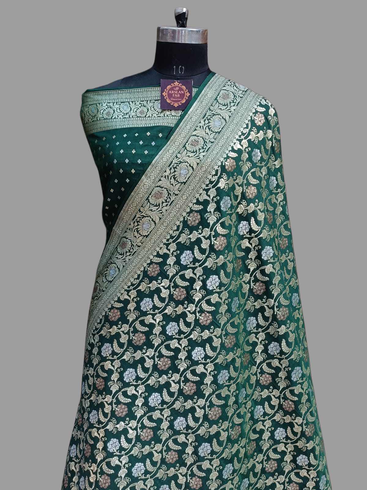 Bottlr Green Banarasi Paori Silk Saree
