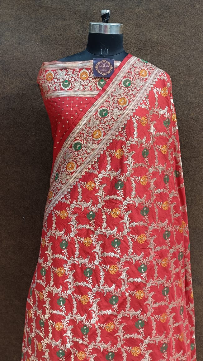 Traditional Red Banarasi Silk Saree