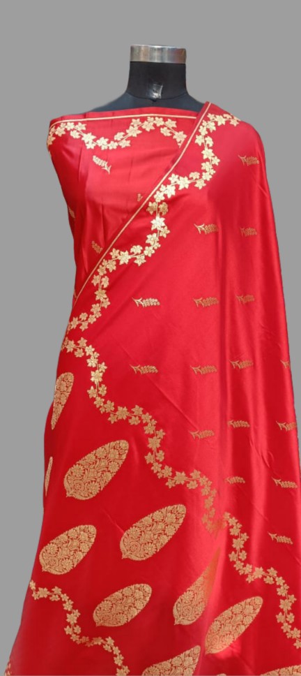 Red Designer Saree Fabric