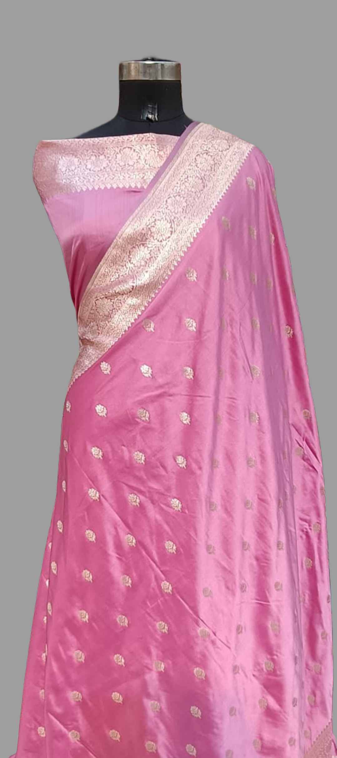 Pink Mashru Satan Silk Saree