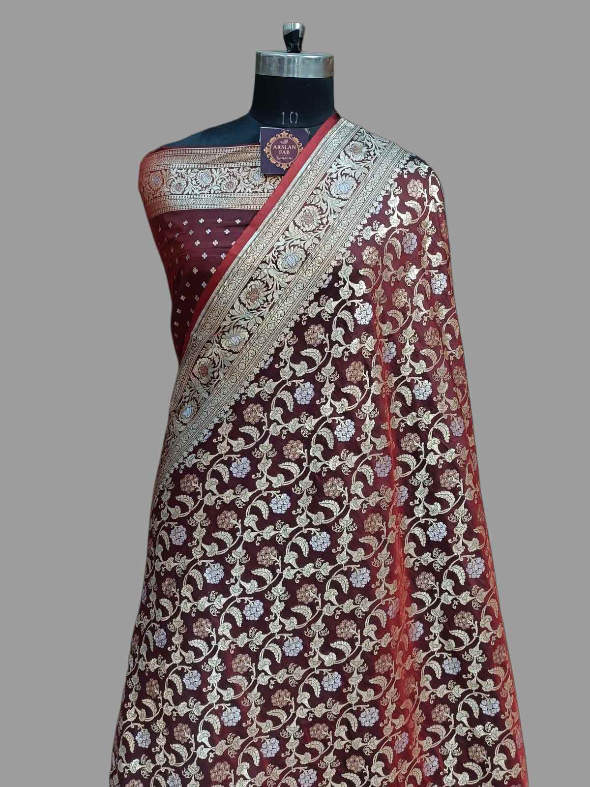 Maroon Banarasi Paori Silk Saree