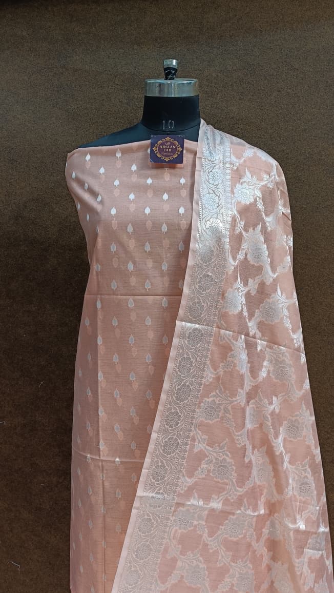Peach Banarasi Suit Set