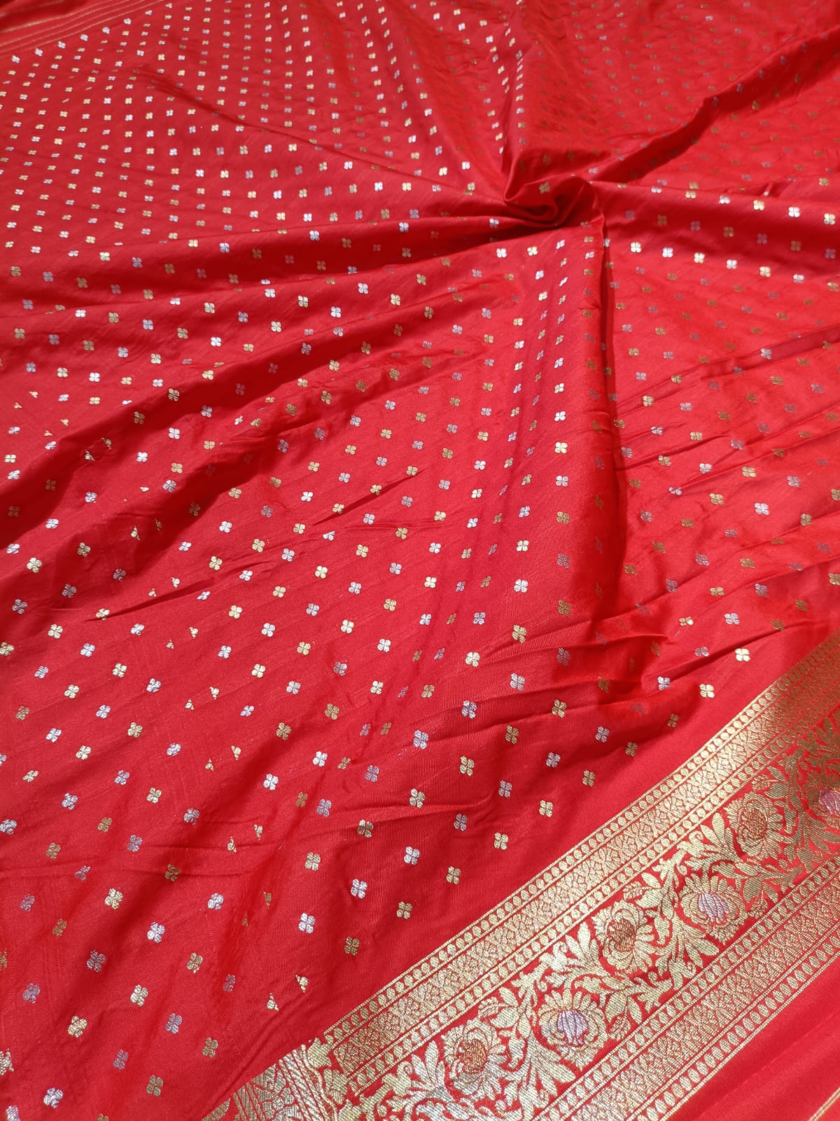 Red Banarasi Paori Silk Saree