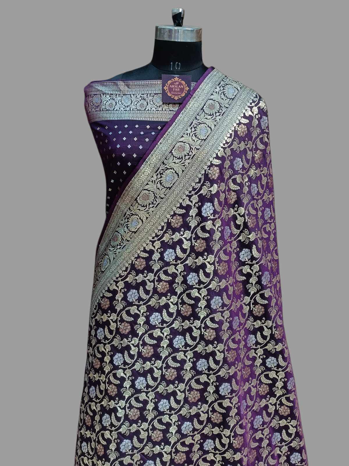 Purple Banarasi Paori Silk Saree