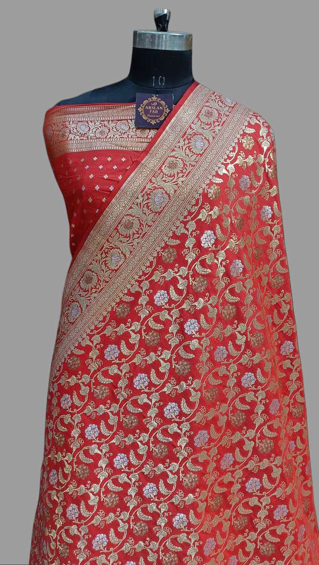 Red Banarasi Paori Silk Saree