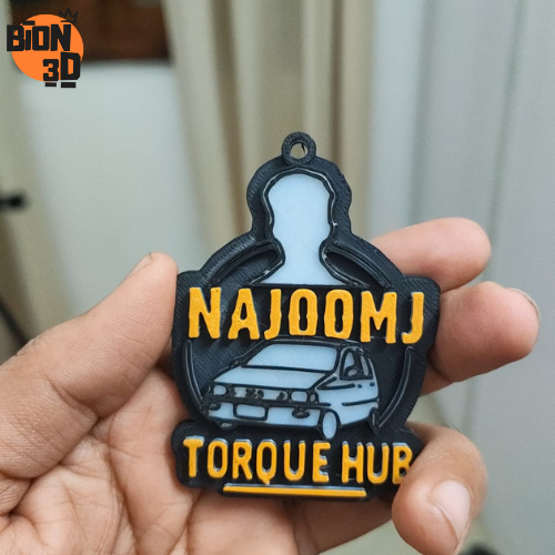 Custom 3D Printed logo keychain