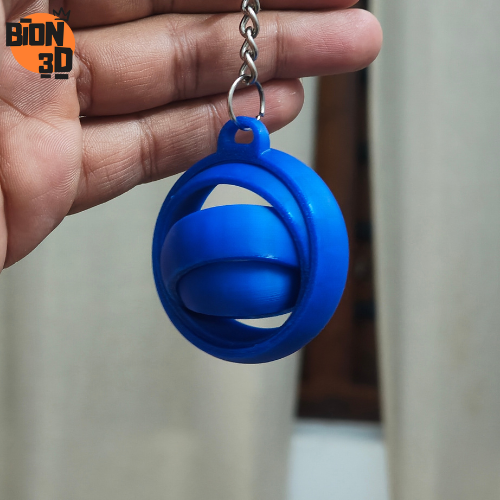Blue Rotating Orb Keychain