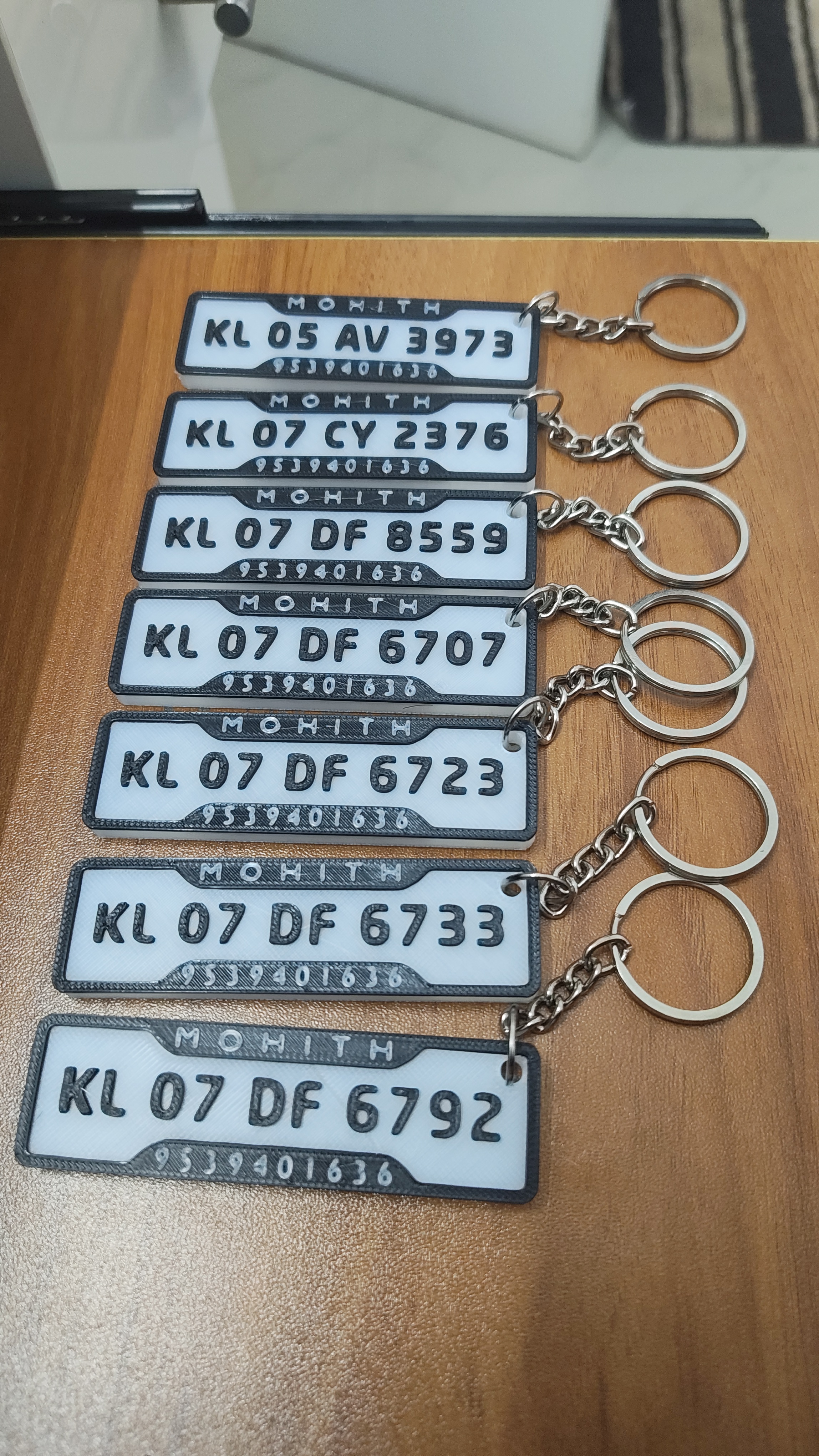Custom Number Plate Keychains