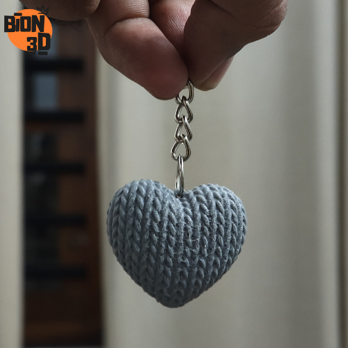 3d printed Knitted Heart Keychain