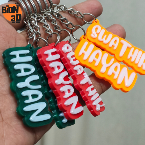 Custom Name Keychain - Dual color