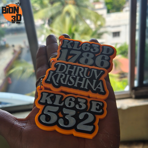 Custom Name 3D Keychains - Tri color