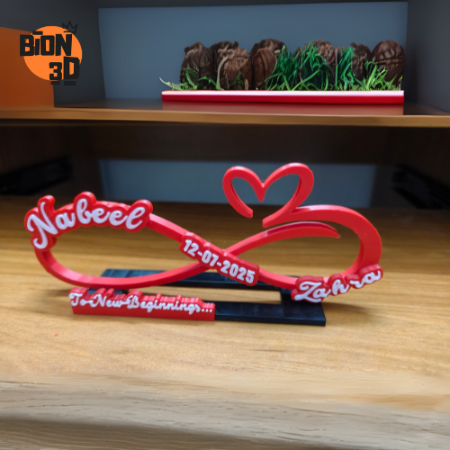 Couple Name Infinity Stand – 3d printed customizable
