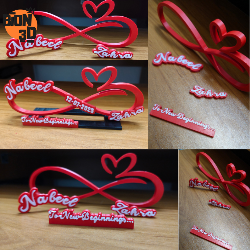 Couple Name Infinity Stand – 3d printed customizable
