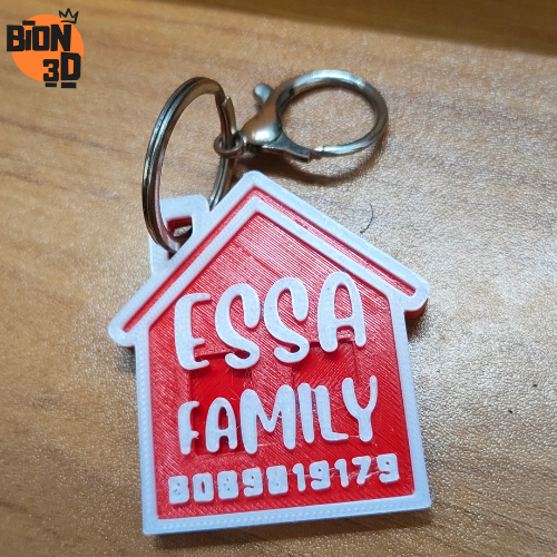 Custom 3D Printed House Keychain