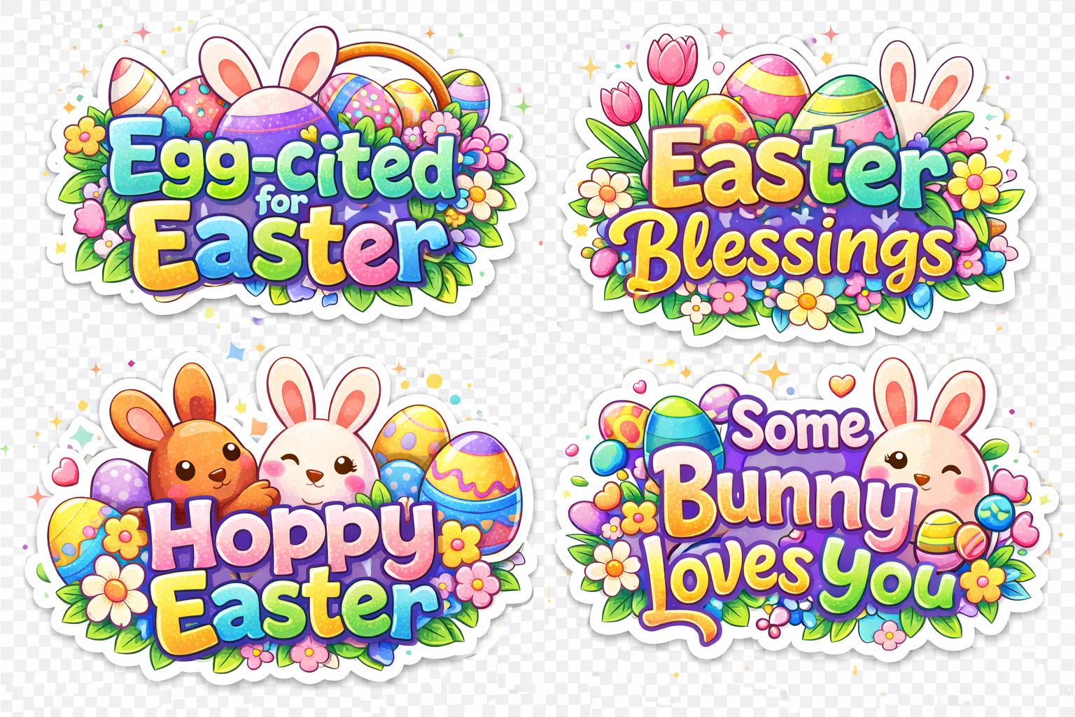 Easter Eggs Digital Stickers & Clipart