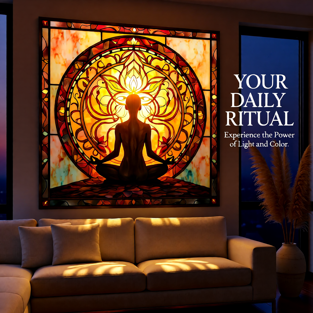 Golden Lotus Serenity – Zen Meditation Wall Art (Editable PNG)