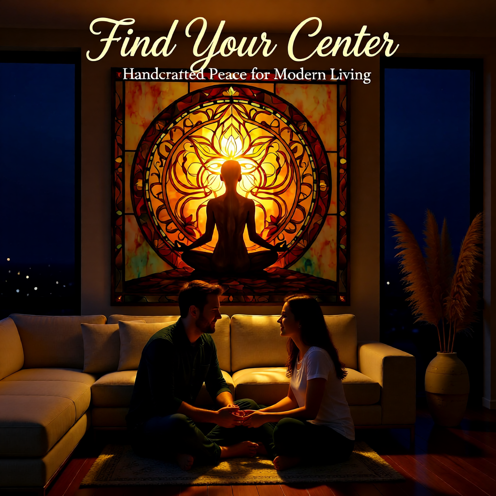 Golden Lotus Serenity – Zen Meditation Wall Art (Editable PNG)