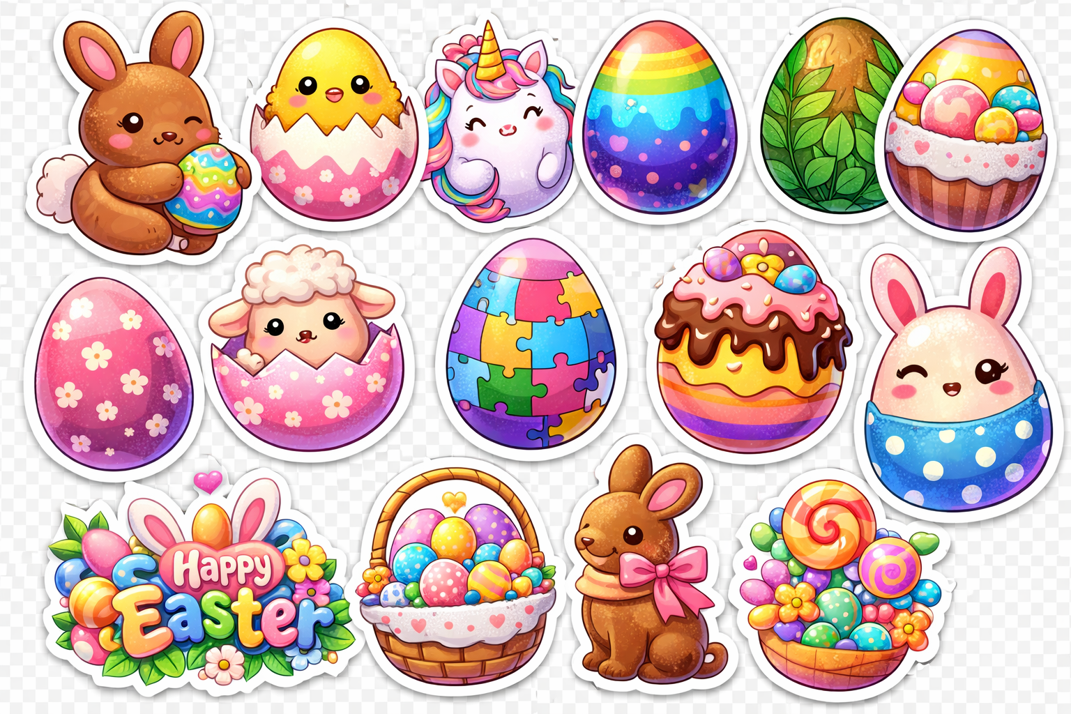 Easter Eggs Digital Stickers & Clipart