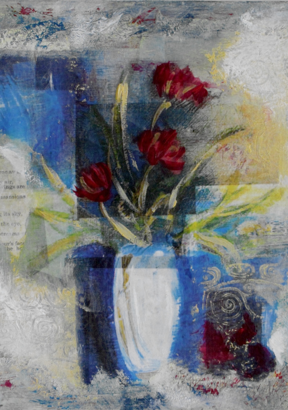 Blue Vase with Tulips