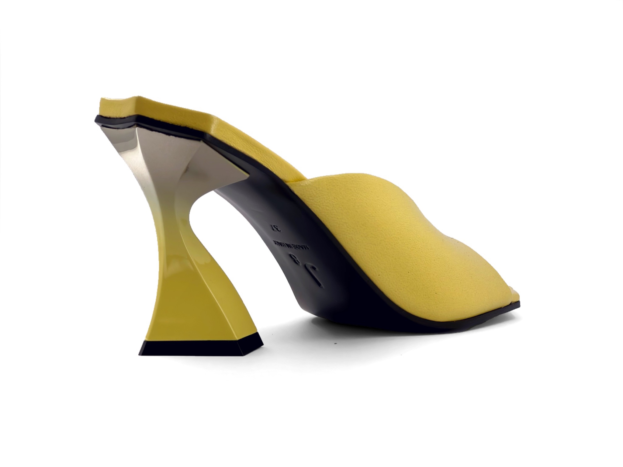 Pastel Yellow High-Heel Mules