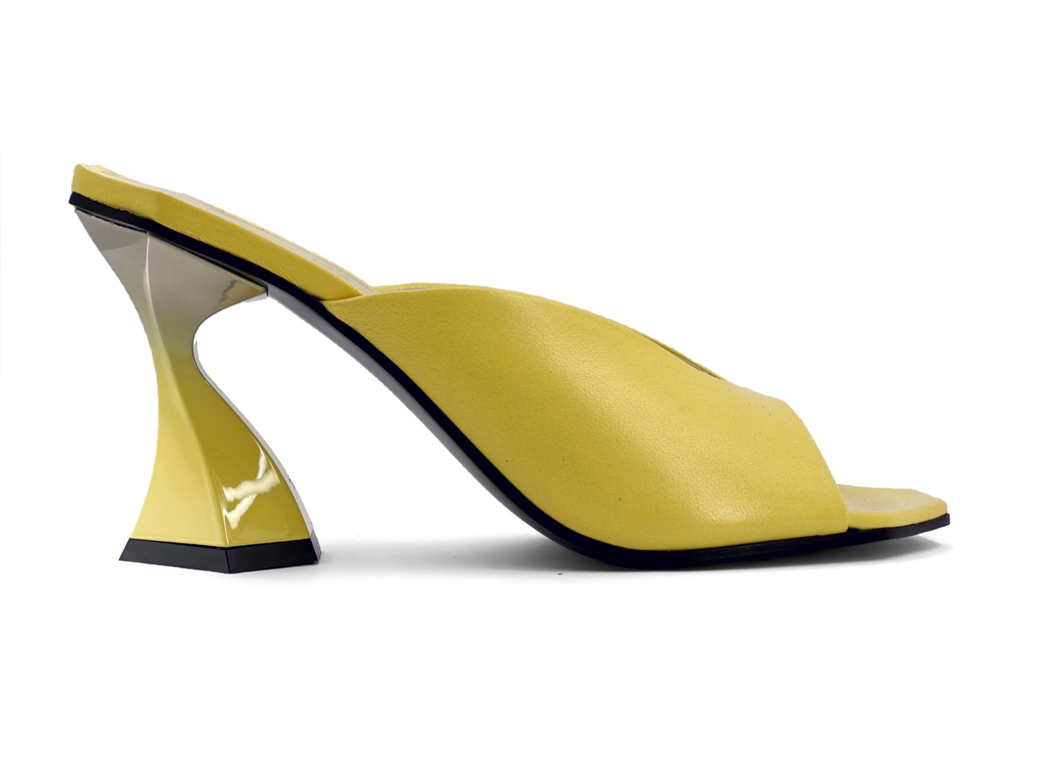 Pastel Yellow High-Heel Mules