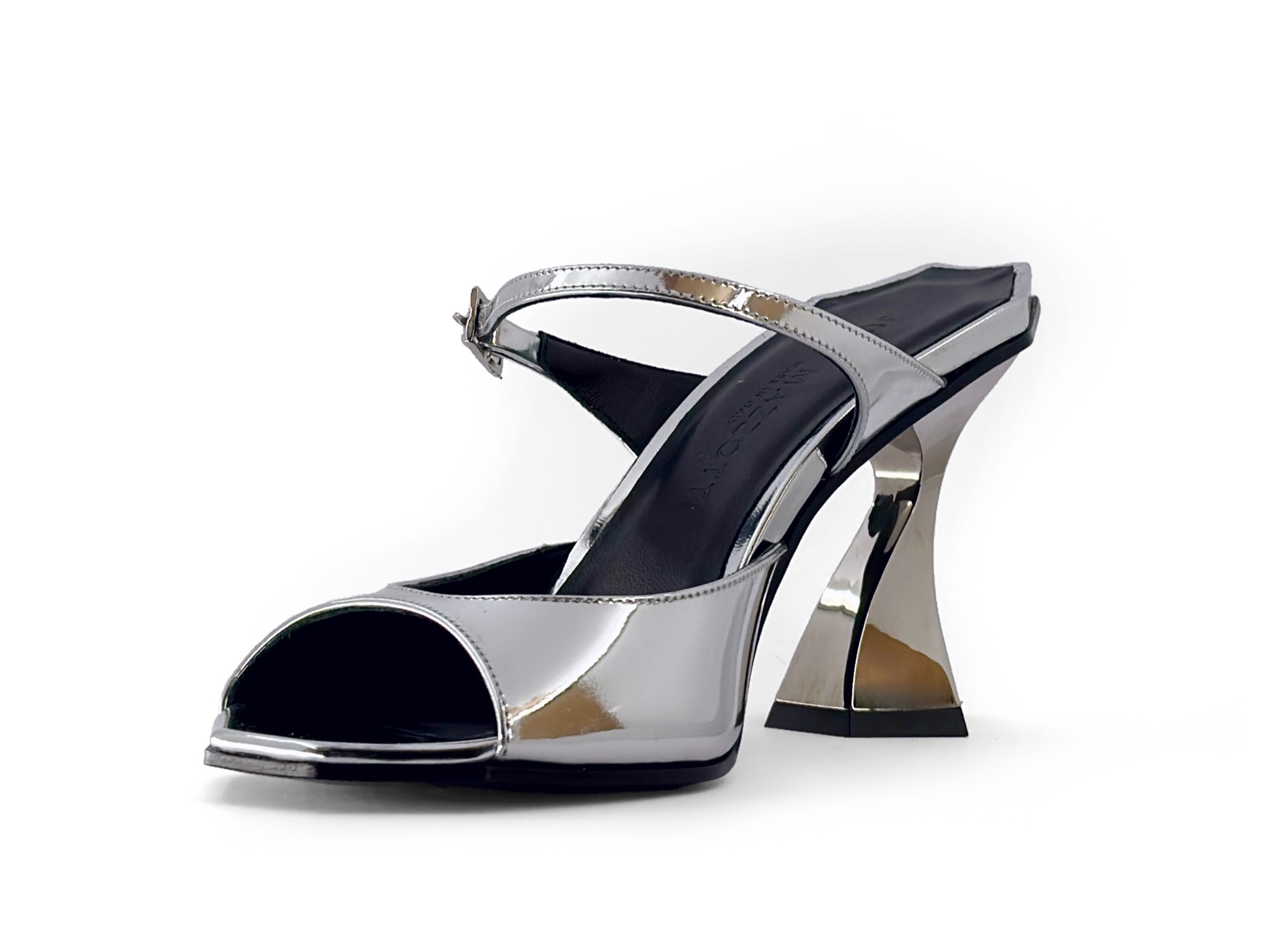 Futuristic Metallic Heel Sandal