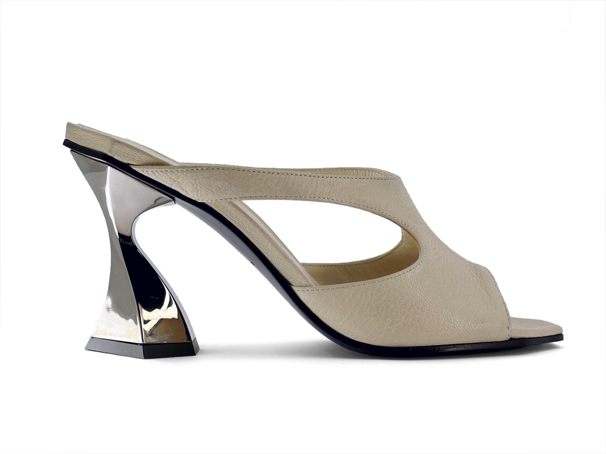 Beige Open-Toe modern Mules