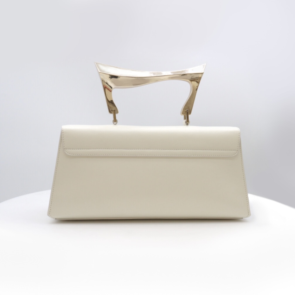Judy Mazzotti - THE FLAME white-milk leather handle bag