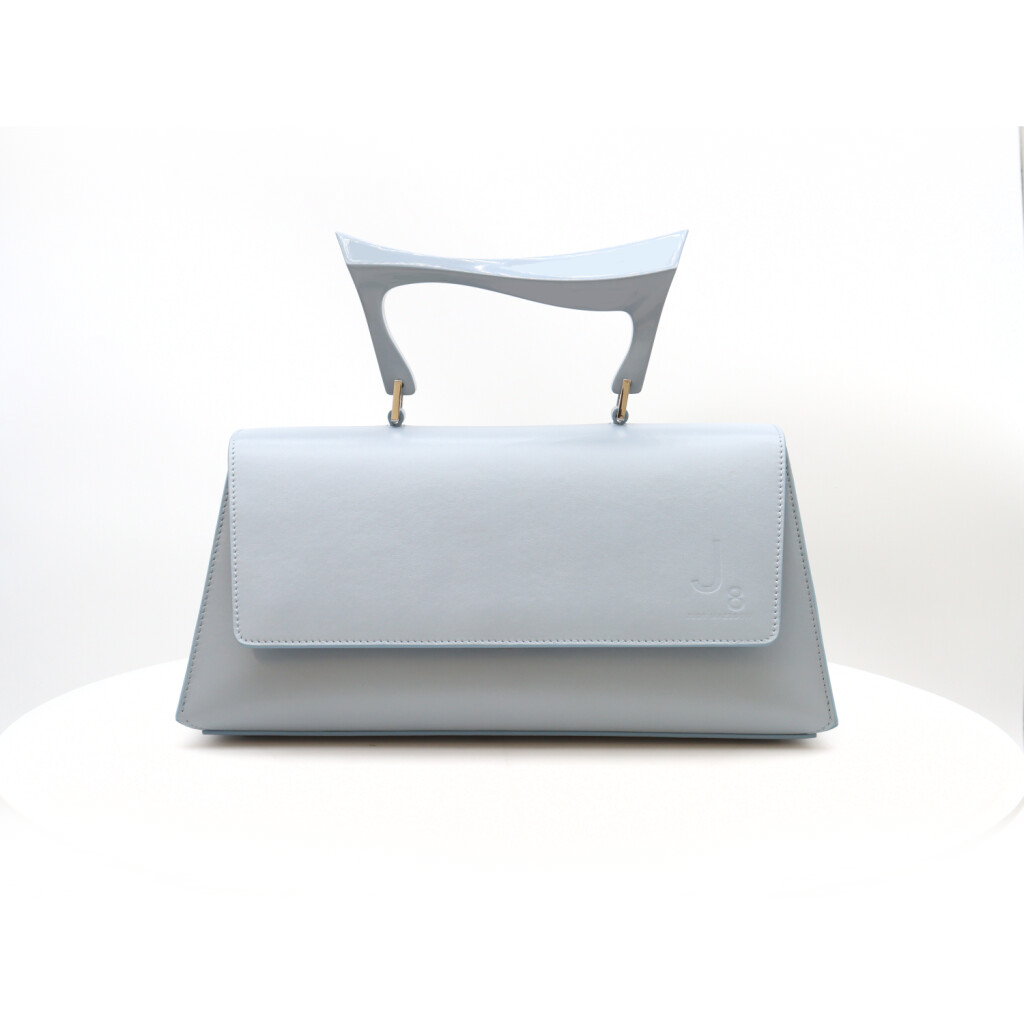 Judy Mazzotti - THE FLAME ice blue leather handle bag