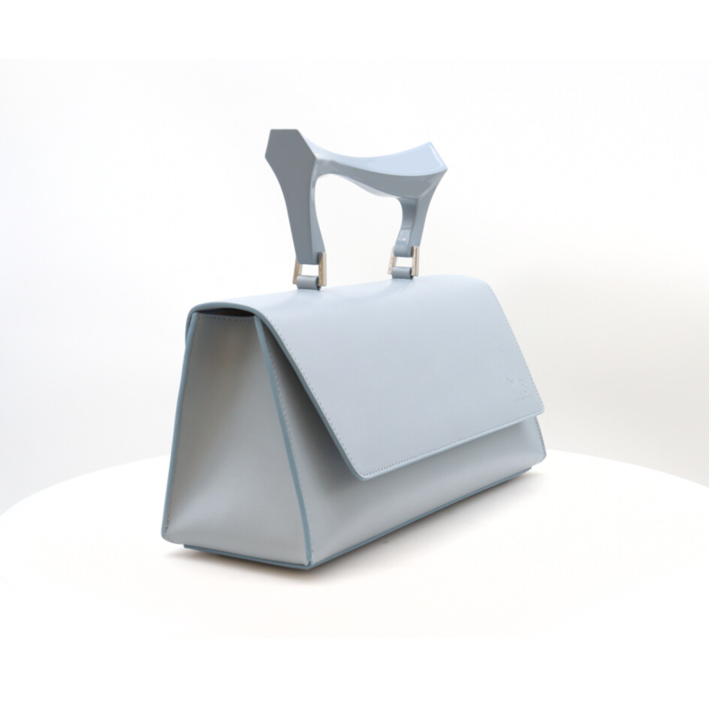 Judy Mazzotti - THE FLAME ice blue leather handle bag