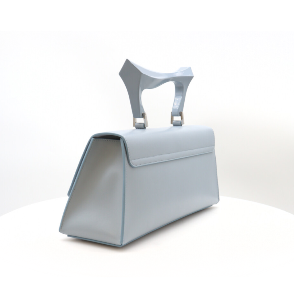 Judy Mazzotti - THE FLAME ice blue leather handle bag