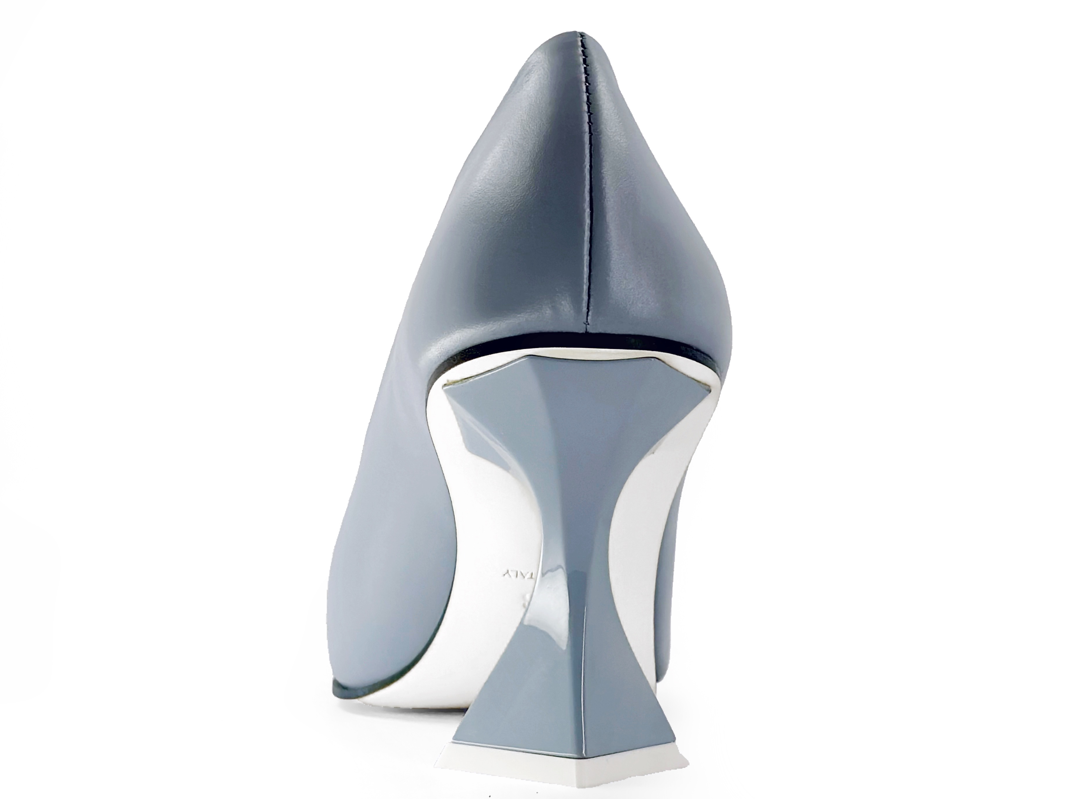 Judy Mazzotti - ice blue leather pumps design heels