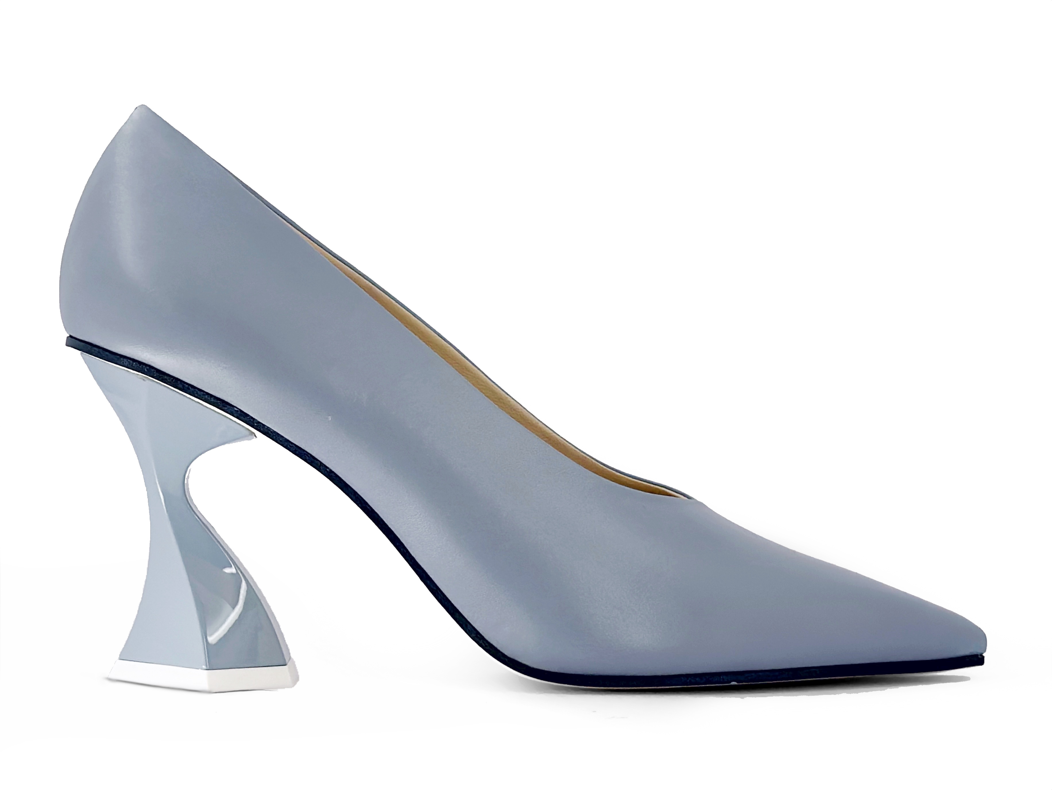 Judy Mazzotti - ice blue leather pumps design heels