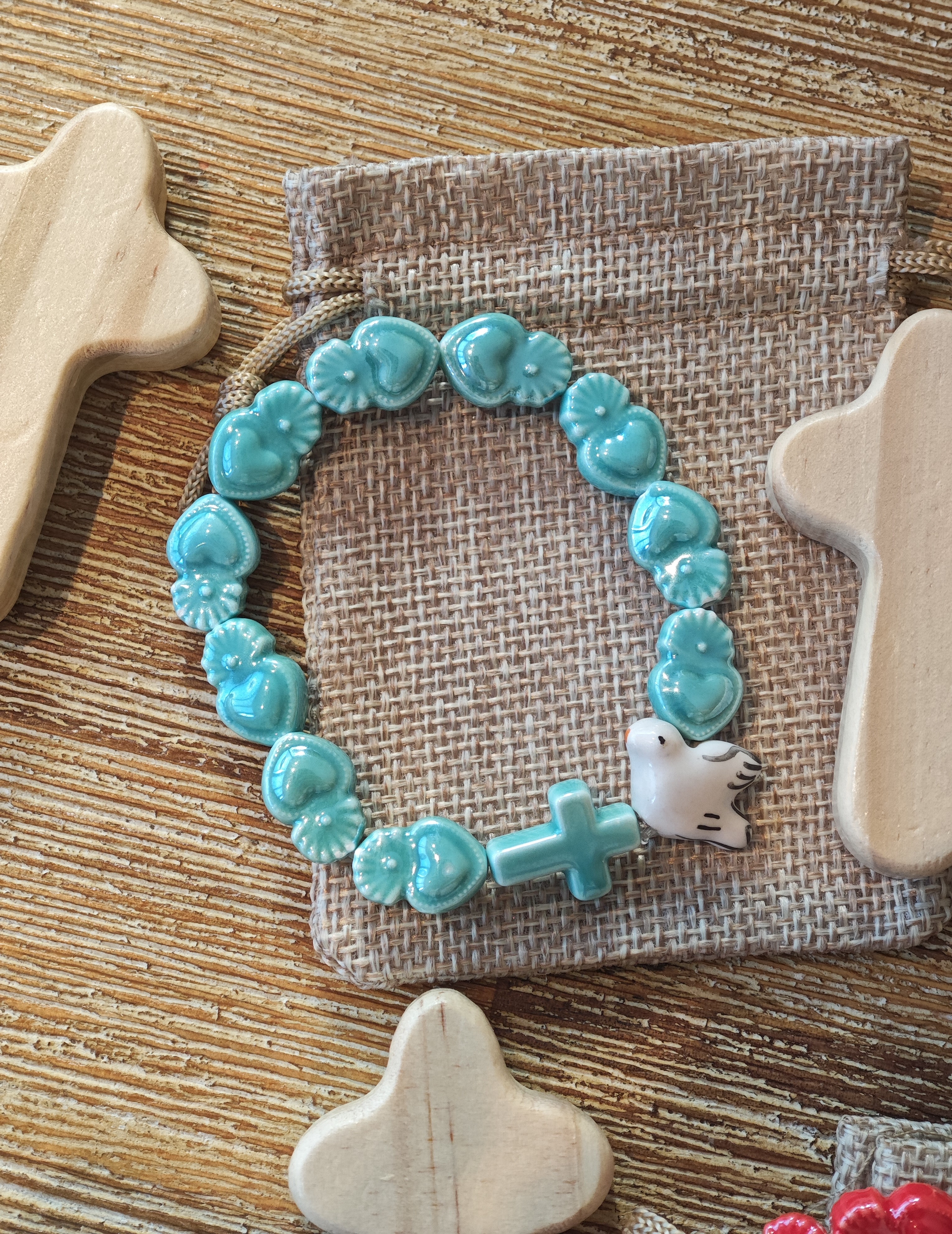 Pulsera rosario Corazón de Jesús