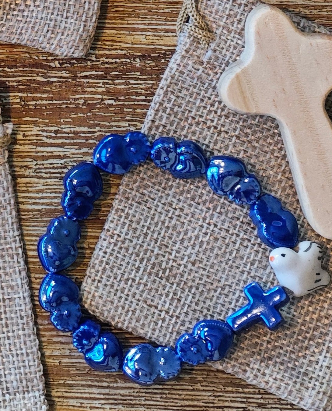 Pulsera rosario Corazón de Jesús