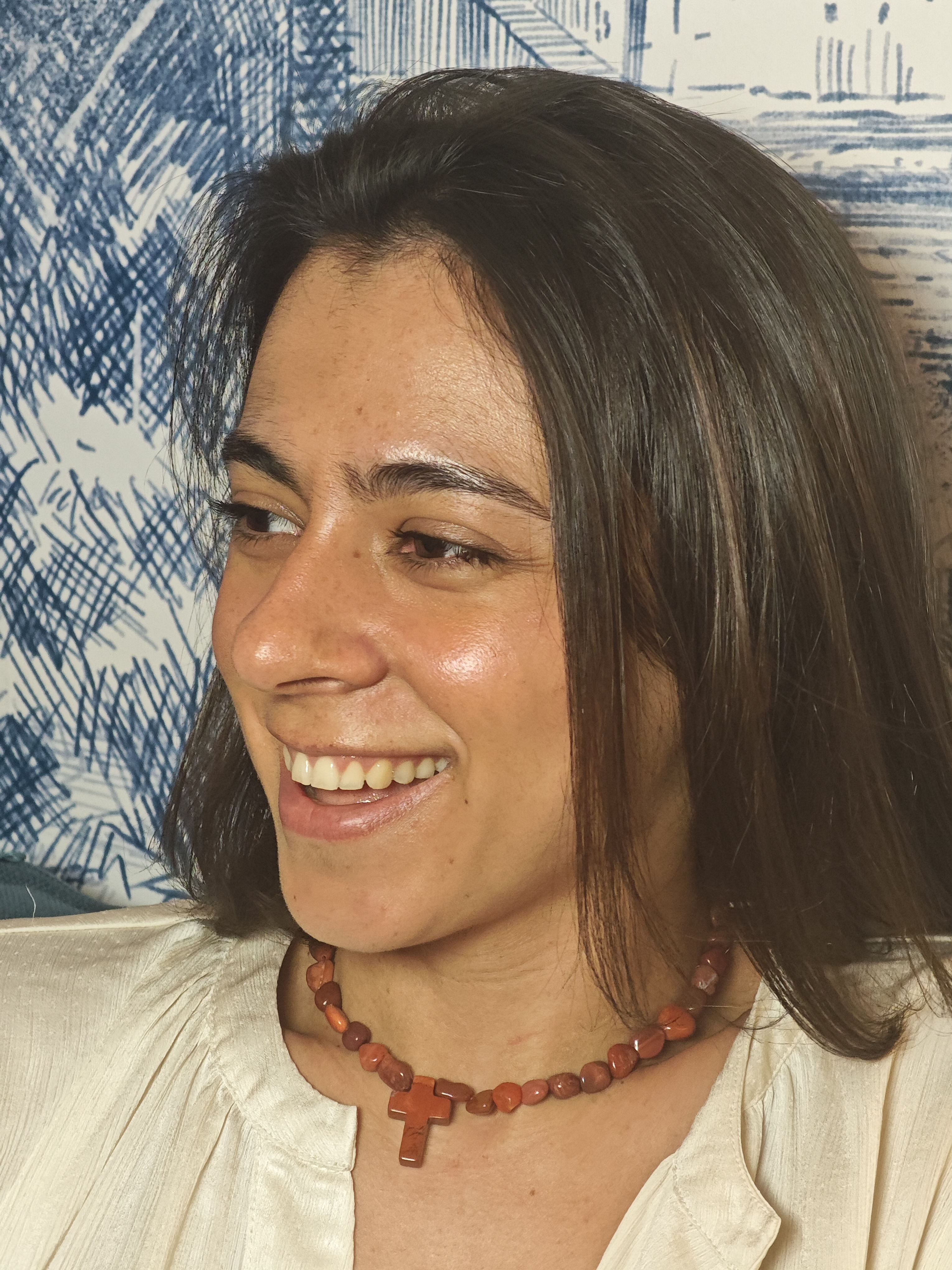 Gargantilla "Cruz" - Coral